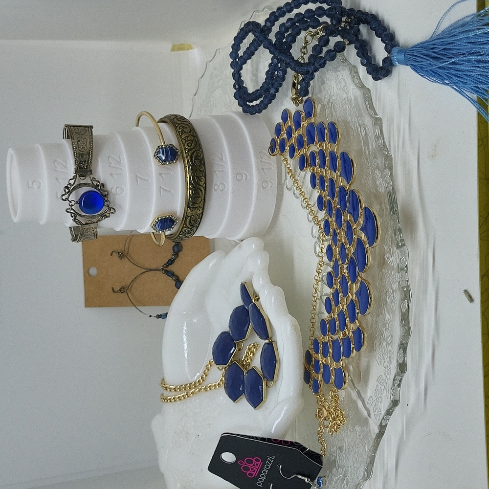 Bundle of blue jewelry